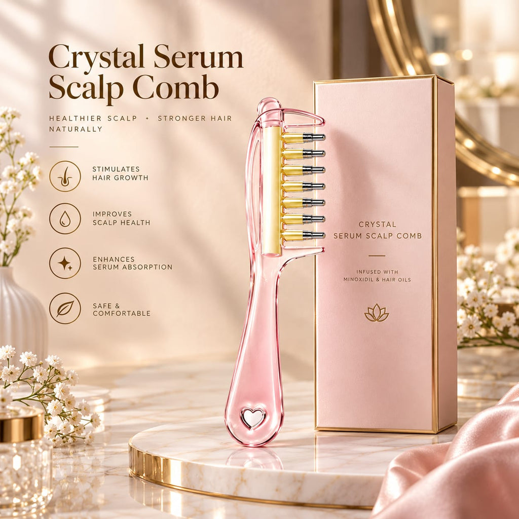 Crystal Serum Comb Applicator Massage Hair Comb for Scalp Massage – NESTO